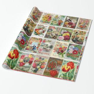 Vintage Flower Seed Catalog Collage