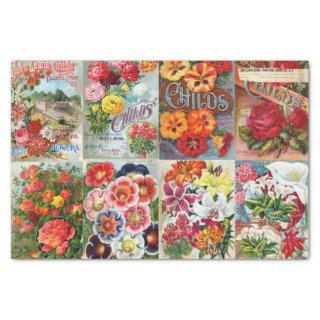 Vintage Flower Seed Packets Garden Collage Tissue Paper