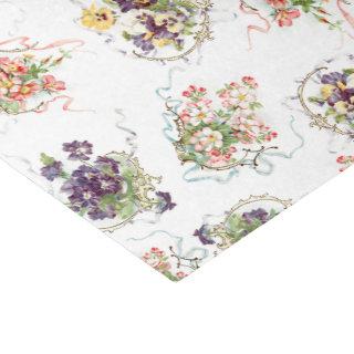 Vintage Flowers, Filigree and Ribbons Tissue Paper