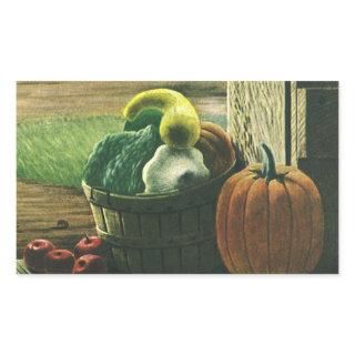 Vintage Foods, Winter Squash, Pumpkin and Apples Rectangular Sticker