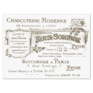 Vintage French Business Typography Lyon Decoupage Tissue Paper
