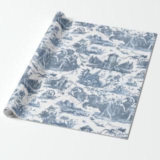Vintage French Chariot of Dawn Toile de Jouy-Blue
