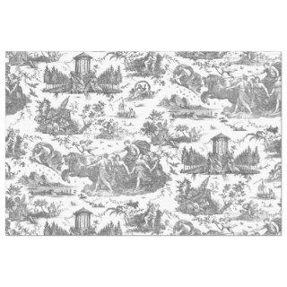 Vintage French Chariot of Dawn Toile de Jouy-Gray Tissue Paper