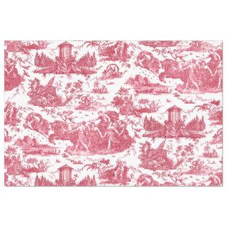 Vintage French Chariot of Dawn Toile de Jouy-Pink Tissue Paper