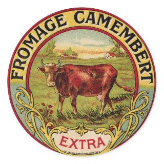 Vintage French Cheese with Dairy Cow Sticker