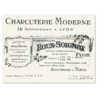 Vintage French Lyon Business Typography Tissue Paper