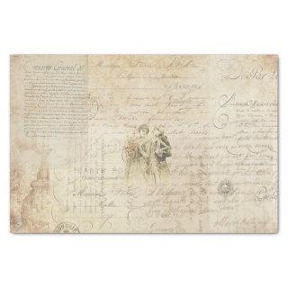 Vintage French Script Tissue Paper