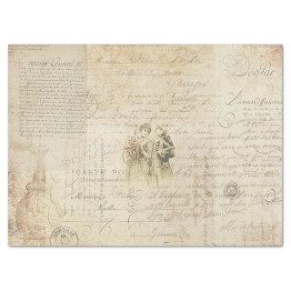 Vintage French Script Tissue Paper