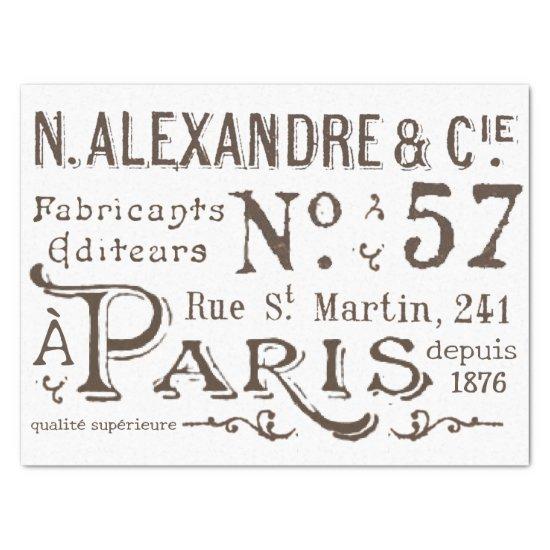 Vintage French Typography Decoupage Text Craft  Tissue Paper