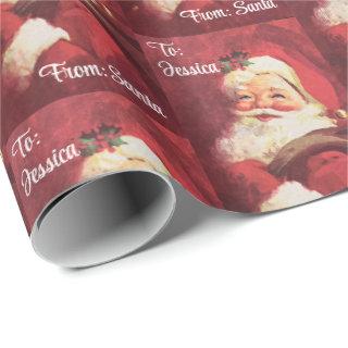 Vintage From Santa Personalize Name Christmas Roll