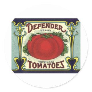 Vintage Fruit Crate Label Art, Defender Tomatoes