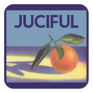 Vintage Fruit Crate Label Art, Juciful Oranges