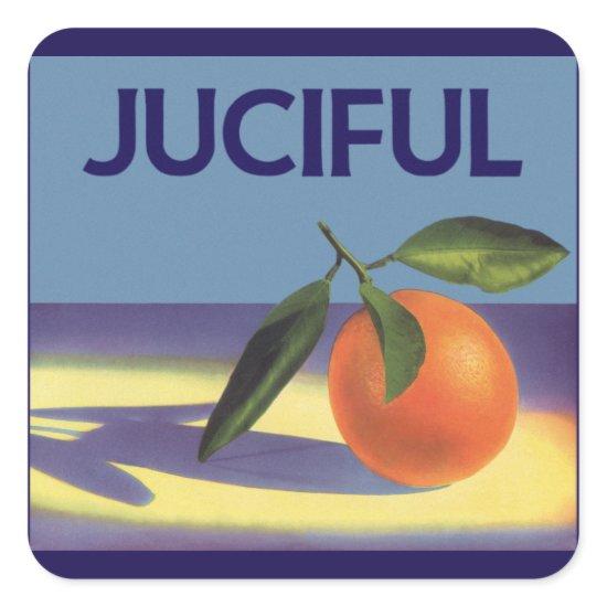 Vintage Fruit Crate Label Art, Juciful Oranges