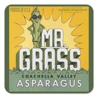 Vintage Fruit Crate Label Art Mr. Grass Asparagus