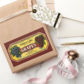Vintage Fruit Crate Label Art, Seneca Lake Grapes