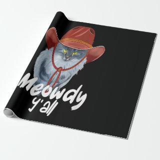 Vintage Funny Catboy Cowboy Western Country Cat