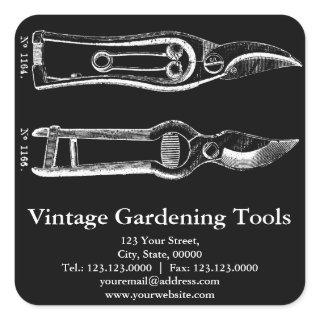 VINTAGE Gardening Tools Pruners Custom B Stickers