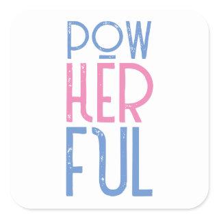 Vintage Girl Power, Summer, Art Deco Text  Square Sticker