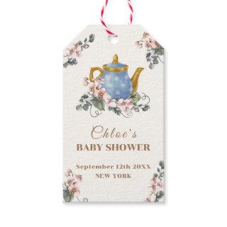 Vintage Girly Wildflower Tea Baby Shower  Gift Tags