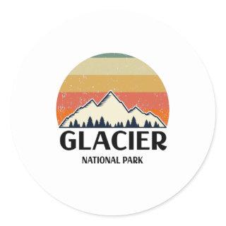 Vintage Glacier National Park Classic Round Sticker