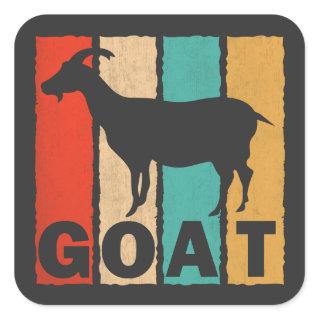 Vintage Goat Lover Retro Style Goat Square Sticker