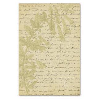 Vintage Gold Glitter Wildflower Script Decoupage  Tissue Paper