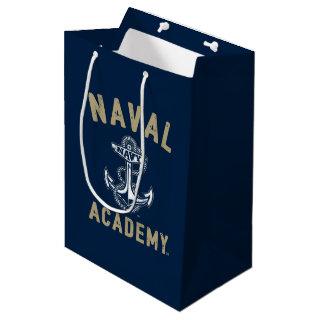 Vintage Gold Naval Academy Anchor Medium Gift Bag