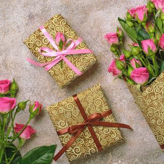 Vintage Gold Swirls Pattern Luxury  Boho Classy Tissue Paper