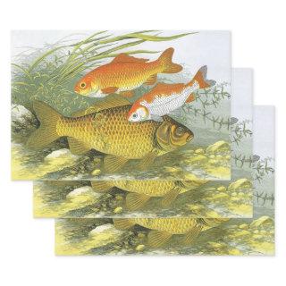 Vintage Goldfish Koi Fish, Marine Aquatic Sea Life  Sheets