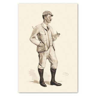 Vintage Golfer with Tobacco Pipe and Boots Tissue Paper