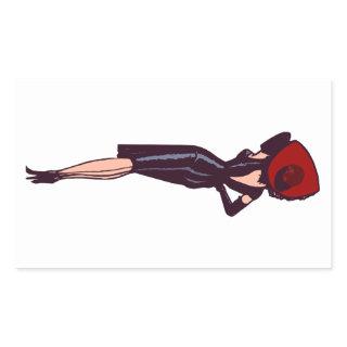Vintage Gorgeous Glamor Girl Retro Pinup Rectangular Sticker