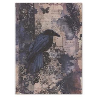Vintage Gothic Raven Decoupage Tissue Paper