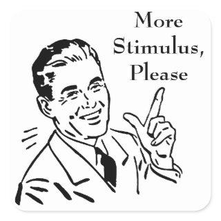 Vintage Government Stimulus Check Square Sticker
