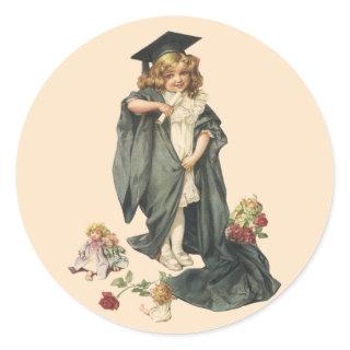 Vintage Graduation, Congratulations Graduates! Classic Round Sticker