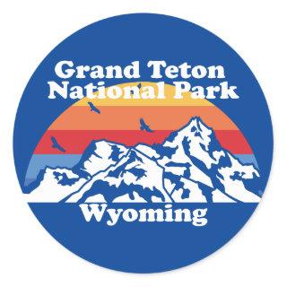 Vintage Grand Teton National Park  Classic Round Sticker