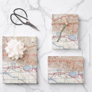 Vintage Grand Teton National Park Wyoming Map Post  Sheets