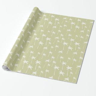 Vintage Green and White Palm Trees