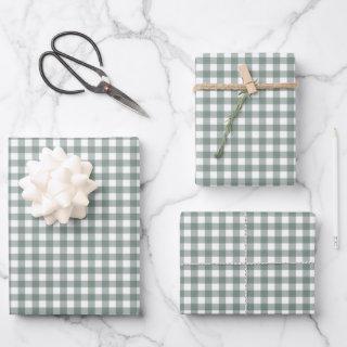 Vintage Green Lake Gingham Check Pattern  Sheets