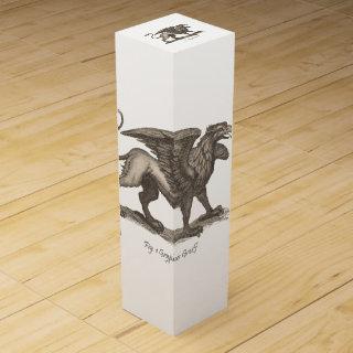 Vintage griffin (gryphus greiff) illustration. wine box