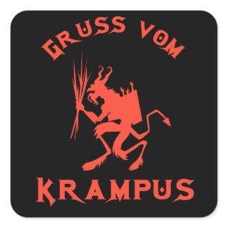 Vintage Gruss vom Krampus Square Sticker