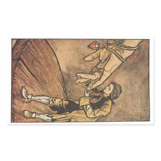 Vintage Gulliver's Travels by Arthur Rackham Rectangular Sticker