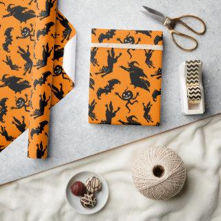 Vintage Halloween Witches Cats and Jack O'Lanterns