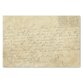 Vintage Hand Written Letter Script Decoupage  Tissue Paper
