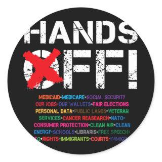 Vintage Hands Off Protest My Social Security Medic Classic Round Sticker