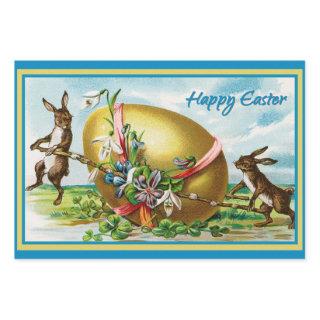 Vintage Happy Easter Bunny Rabbits Easter Eggs  Sheets