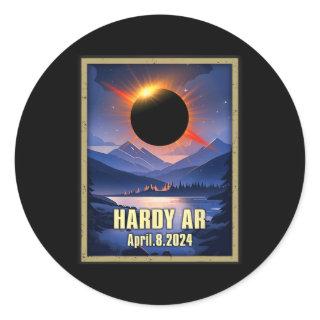 Vintage Hardy Ar Total Solar Eclipse 2024  Classic Round Sticker