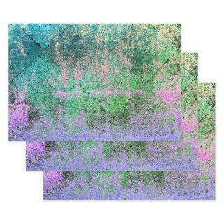 Vintage Harlequin Green Purple Grunge Texture  Sheets