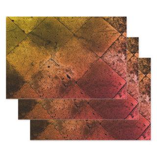 Vintage Harlequin Inspired Orange Rust Texture  Sheets