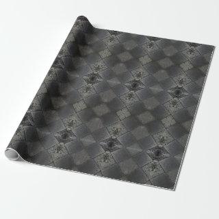 Vintage Harlequin Inspired Silver Gray Pattern