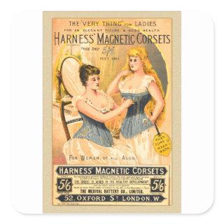 Vintage Harness Magnetic Corsets Square Sticker